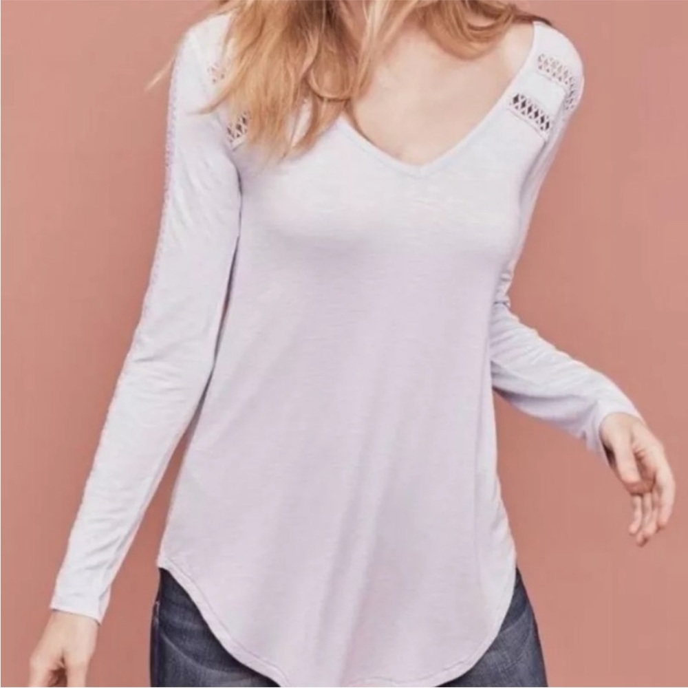 Deletta Lavender Long Sleeve Tee
